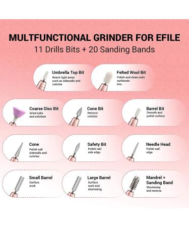 Melodysusia 11-in-1 Electric Nail File Set - Professional Gel Nail Cutter & Pedicure Kit for Nail Studios & DIY Manicures | Golden D-PROFI - Buy Online on GoSupps.com