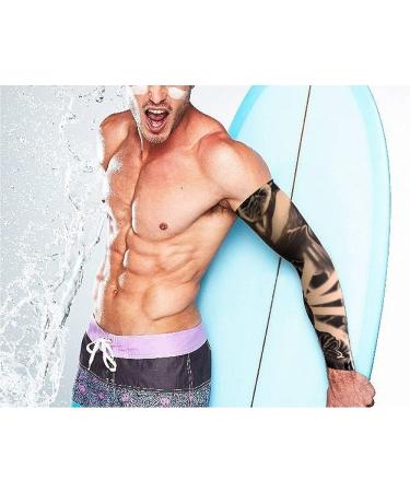 Hoveox 20pcs Temporary Tattoo Arm Sleeves - Tribal Tiger Dragon Skull Designs - Unisex Stretchable Cosplay Accessories - Buy Online on GoSupps.com