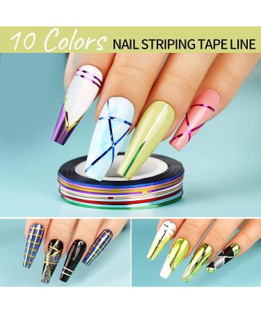 FANDAMEI Nail Art Rhinestones Kit with Glue Gel and Decorative Gems - Nail Rhinestones, Rivet, Pearl, Butterfly Glitter, Foil Flakes, Opal Chunky Glitter - Nail Art Brush Tools Included - Buy Online on GoSupps.com