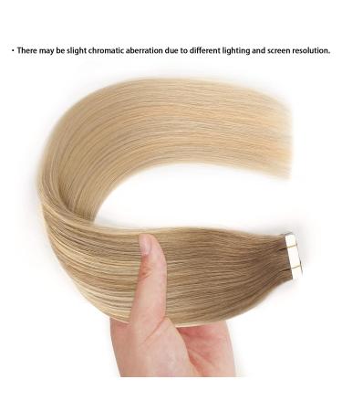 Premium Balayage Tape-In Hair Extensions - Ash Brown to Platinum Blonde 55cm 20 Pieces - B8-18/60 - Buy Online on GoSupps.com