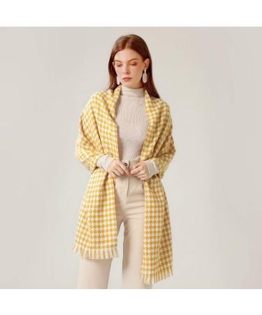 Ladies Cotton Scarf - Elegant Yellow Triangle Wrap | Autumn Winter Hood Scarf - One Size Turban for Women - Buy Online on GoSupps.com