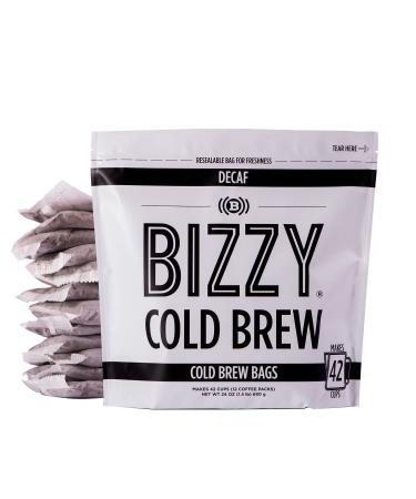 Bizzy Cold Brew Coffee | Decaf Blend | Water Process | Coarse Ground Coffee | Micro Sifted | Specialty Grade | 100% Arabica | Brew Bags | 12 Count | Makes 42 Cups Decaf Blend 12 Count (Pack of 1)