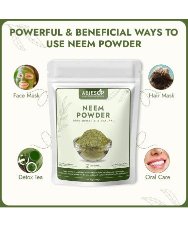 AEJESOP NEEM Powder | Detoxifier | Support Skin Health & Hair Growth | 100% Pure Neem Leaf Powder | Azadirachta Indica 7oz (200g) - Buy Online on GoSupps.com