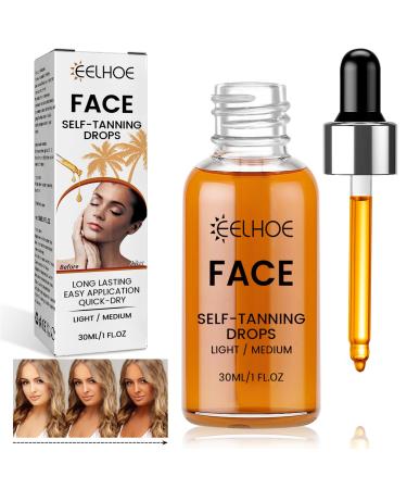 Self Tanning Drops The Face Tanning Serum Concentrate Self Tanning Face and Body Add Tanning Drops to Your Skin Care Fluid Texture Most Skin Types 30ml