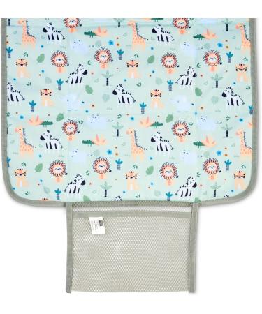 Portable Changing Mat Compact Wipe-Clean Mat for Newborns and Toddlers Travel Nappy Changing Bag with Pocket Soft and Padded Animal Safari Design Safari Green - Buy Online on GoSupps.com