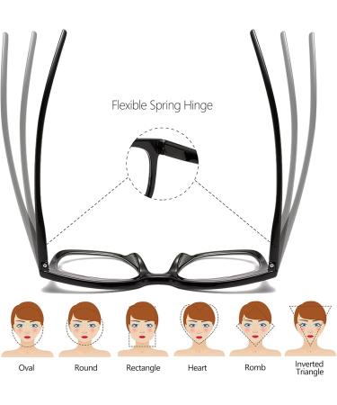6 Pack Oprah Style Blue Light Blocking Reading Glasses for Women - Square Readers with Spring Hinge - 1.25x Mix - Buy Online on GoSupps.com