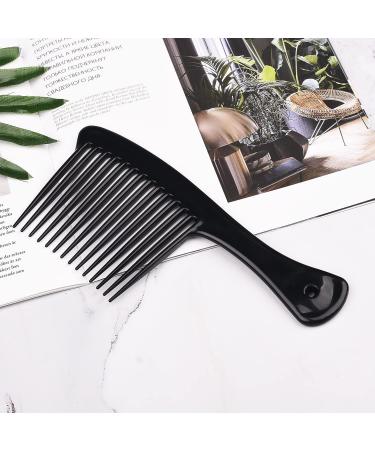 UNVOJL Long Tooth Comb Large Tooth Curl Comb Hairstyle Comb Curly Wet Wavy Thick Hair Wigs Rake Handle Hair Comb (Black) - Buy Online on GoSupps.com