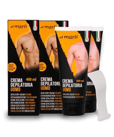 Elmari's hair removal for men.Depilatory cream 2x200 ml. For the genital area and body - ultra -fast safe gently with shehea butter and bisabolol - Buy Online on GoSupps.com
