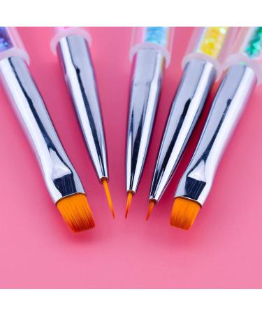 5pcs Double Ended Nail Art Brush Set - Dotting Drawing & Painting Tools for Perfect Nail Designs | International Shipping - Buy Online on GoSupps.com