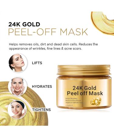 Peel Off Face Masks Gold Face Peel Anti Wrinkle Anti Aging Facial Mask Deep Skin Clean Purifying Acne Reduces Fine Lines & Wrinkles Skin Care Face Lifting Firming Mask - Buy Online on GoSupps.com