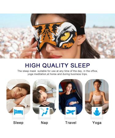 Haskirky Light Blocking Eye Mask - Adjustable for Men and Women - Ideal for Travel, Yoga, Meditation, Deep Sleep - Tiger Eye Mascot - Buy Online on GoSupps.com