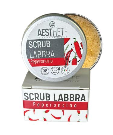 Exfoliating Lip Scrub With Chili Pepper For Rosy Lips - 15ml Natural Formula Organic Forest Fruit Flavor Zero Waste Vegan Made In Italy