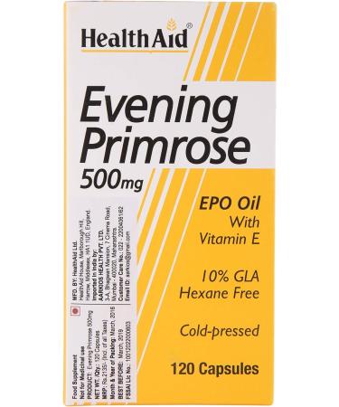 HealthAid Evening Primrose Oil 500 mg 120 Capsules - Natural Support for Women's Health - Buy Online on GoSupps.com