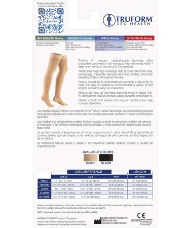 Buy Truform 20-30 mmHg Compression Thigh High Stockings - Black Large (2 Count) | Best Support & Comfort - Buy Online on GoSupps.com