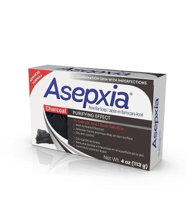 ASEPXIA Activated Charcoal Acne Treatment Bar Soap with Salicylic Acid 4oz - Buy Online on GoSupps.com
