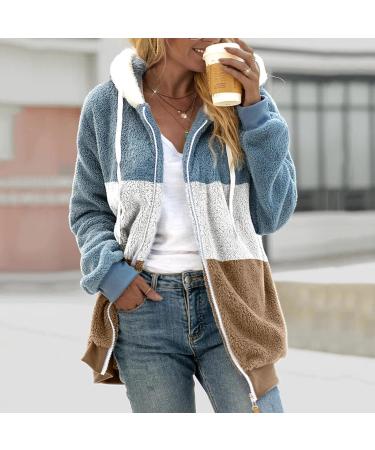 Hanxiulin Womens Fleece Plush Jacket | Warm Winter Down Coat | Casual Fashion Loose Slim Fit | XL A-Khaki - Buy Online on GoSupps.com
