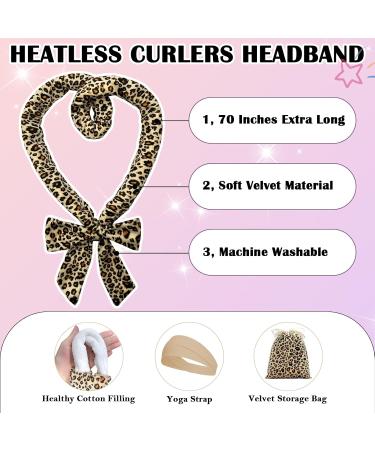 Heatless Overnight Hair Curls - Long Hair Curling Band & Non-Slip Tie | Leopard Print Hair Curler - Buy Online on GoSupps.com