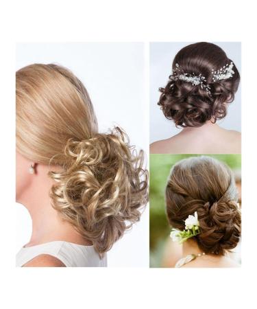 Hair Bun Hairpiece for Women Messy Bun Hair Piece Elastic Drawstring Wave Curly Scrunchies Ponytail Extension with Comb Synthetic Curly Hair Bun Chignon Hair Extensions Hair Chignons(102)