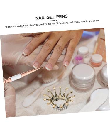 Ipetboom Pull Line Nail Art Pen Manicure Tool Nail Painting Tool Manicure Brushes for Nails Nail Art Liner Brushes Marker Pen Double Head With Cover White Metal Nail Polish - Buy Online on GoSupps.com
