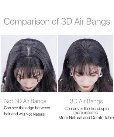 VANANA 3D Seamless Air Bangs Women Clip on Thin Hair Bangs Synthetic Invisible Hair Extension Straight Front Fringe for Daily Look (Dark Brown) - Buy Online on GoSupps.com
