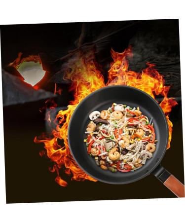 ABOOFAN Pan Mini Wok Egg Frying Skillet Stainless Steel Wok Mini Griddle Cooking Pot Stainless Steel Cooking Utensils No Stick Stainless Steel Cookware Wooden Omelette Plate Flat - Buy Online on GoSupps.com