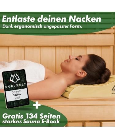 Sauna Headrest Wood 2er Set - Ergonomic Handmade Scandinavian Spruce - Optimal Comfort 37x33cm - Premium Sauna Accessories - Buy Online on GoSupps.com