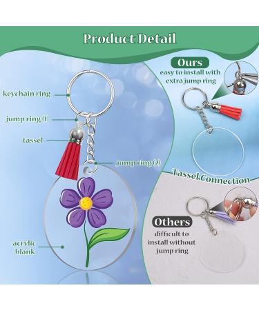 300 PCS Clear Acrylic Keychain Blanks - 6 Shapes | Wholesale DIY Crafts Accessories for Vinyl Resin | Engraveable Key Chains - Buy Online on GoSupps.com