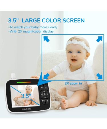 Baby Monitor with Remote Pan-Tilt-Zoom Camera  3.5 Large Display Video Baby Monitor with Camera and Audio |Infrared Night Vision |Two Way Talk | Room Temperature| Lullabies and 960ft Range (V2) - Buy Online on GoSupps.com