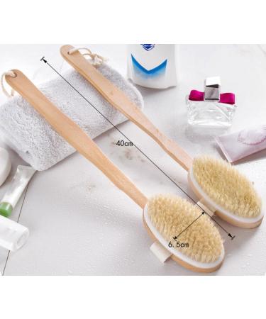 Premium Bathing Brush - Dual Soft & Stiff Bristles for Cellulite Massage & Skin Exfoliation | Improve Blood Circulation | Ideal for Body Care - Buy Online on GoSupps.com
