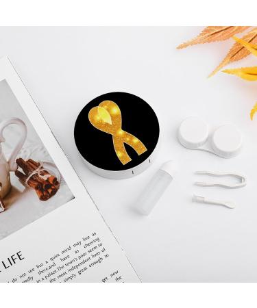 Buy Cancer Awareness Ribbon Contact Lens Case - Portable & Cute Travel Kit with Mirror - Buy Online on GoSupps.com
