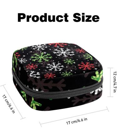 Christmas Colorful Snowflake Menstrual Cup Bag | Portable Period Pocket for Women & Teens - Buy Online on GoSupps.com