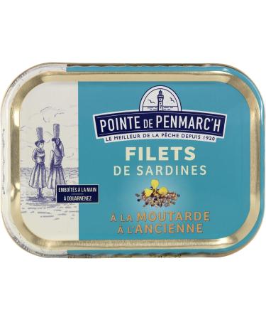 Sardine fillets with old-style mustard Pointe de Penmarc'h pack of 6 tins of 100g - delivery in 2 to 3 days from Brittany - Buy Online on GoSupps.com