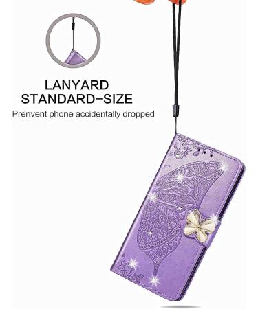 Monwutong HZD Redmi Note 12 5G Case - 3D Butterfly PU Leather Folding Stand with Magnetic Closure & Credit Card Slots - Light Purple - Buy Online on GoSupps.com