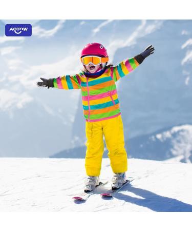 Buy Aotow Children's Ski Gloves - Warm Waterproof Windproof Softshell for Snow Sports - Size M (4-6 Years) - Ideal for Young Girls - Buy Online on GoSupps.com
