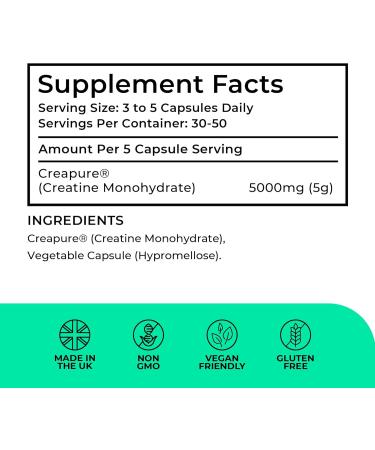 Love Life Supplements Creapure Creatine Monohydrate 150 Capsules 1 Gram per Capsule (not Powder or Tablets) 30-50 Servings for Muscle Building Strength & Power Output 3rd Party Tested - Buy Online on GoSupps.com