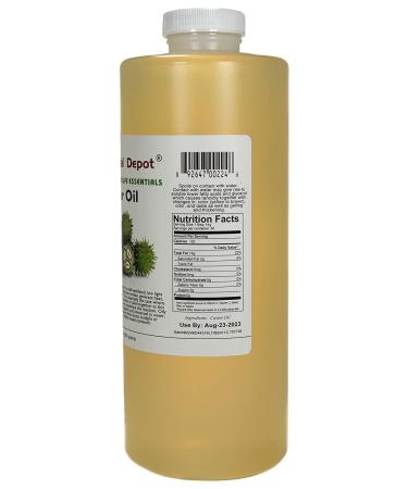Organic Castor Oil - 32 oz HDPE Sealed Container with Resealable Cap - Buy Online on GoSupps.com