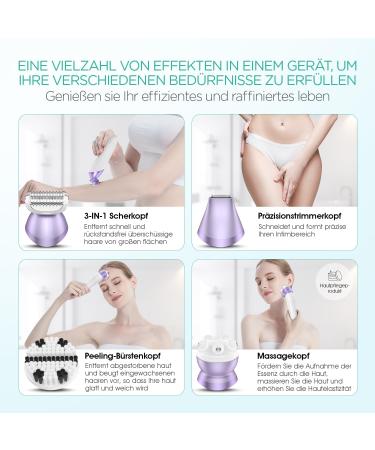 Voyor Women's Electric Razor - 4 in 1 Intimate Trimmer Face Brush & Massage for Legs & Armpits | International Shipping - Buy Online on GoSupps.com