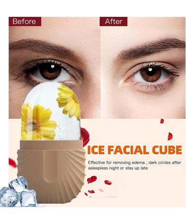 Ice Roller For Face Eyes and Neck To Brighten Skin & Enhance Your Natural Glow/Reusable Facial Treatment to Tighten & Tone Skin & De-Puff The Eye Area (Khaki) - Buy Online on GoSupps.com
