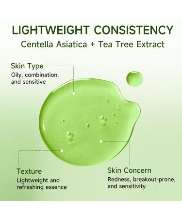 Centella Asiatica Serum Centella Tea Tree Ampoule Facial Serum Korean Centella Serum for Acne-Prone Oil Skin Soothing, Calming, Reduce Redness 105ml - Buy Online on GoSupps.com