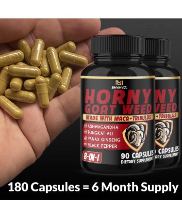 BMVINVOL Horny Goat Weed Capsules - 7000mg - Pack of 2 - 180 Capsules - Buy Online on GoSupps.com