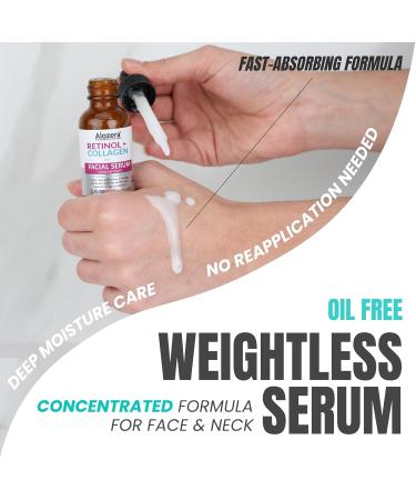 Alozera Vitamin C Body Lotion (2-Pack) and Retinol Collagen Serum with Ceramides and Stem Cells Hydrating and Firming Skincare Duo for Face Neck and Body Lightweight Fragrance-Free Made in USA - Buy Online on GoSupps.com