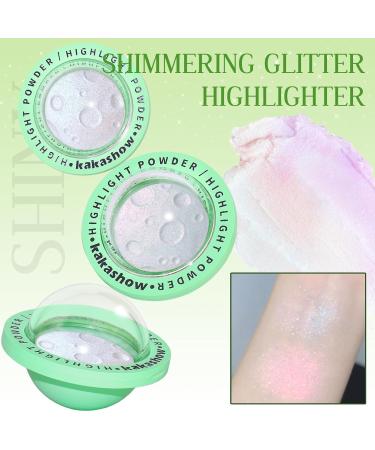 Face Highlighter Palette - Shimmer Lunar Glow Makeup for Cheeks & Eyes | Holographic Multichrome Illuminator - Buy Online on GoSupps.com