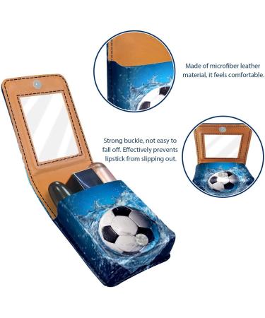 Travel Lipstick Organizer Case - Portable Makeup Bag with Mirror - Blue Ocean Football Water S702b1ctth - Shop Stylish & Functional Makeup Storage - Buy Online on GoSupps.com