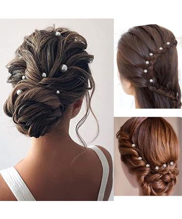 50 Piece Spiral Hair Clips - White Pearls & Rhinestones for Brides & Special Occasions | Elegant Hair Accessories - Buy Online on GoSupps.com