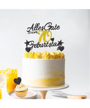 70th Birthday Cake Decorations - Gold Rock 11-Piece Set | Happy 70th Birthday Cake Topper for Men & Women - Buy Online on GoSupps.com