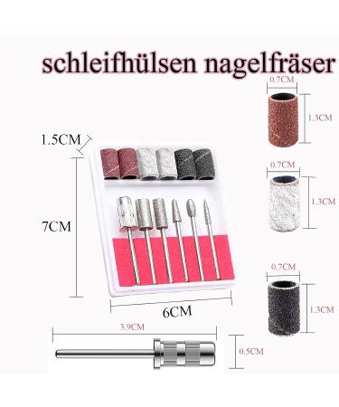 Luckaide Nail Miller Grinding Sleeves - 300 Piece Set with 6 Attachments | 80/120 Grit for Perfect Manicure & Pedicure | Premium Nail Care Tools in White Black & Red - Buy Online on GoSupps.com