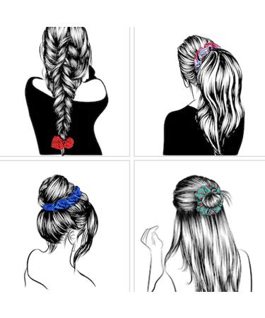 REJOL 100Pcs Elastic Hair Scrunchies for Women - Mixed Colors and Patterns for All Hair Types - Fashionable Matching Accessories - Buy Online on GoSupps.com