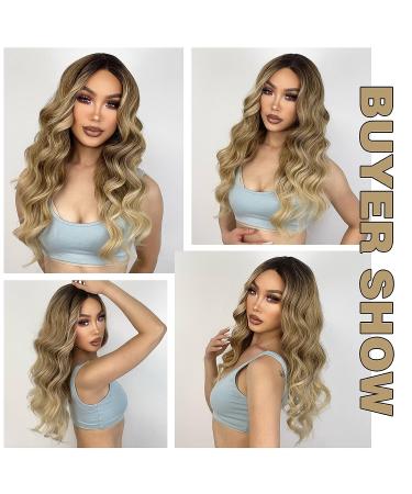Ombre Blonde Wavy Wig for Women - Heat Resistant Synthetic Hair Curly Wave Wig for Daily & Party Wear - Buy Online on GoSupps.com