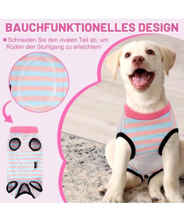 PatinaDrift Dog Recovery Suit | Wound Protection for Dogs After Surgery | Cone Alternative (Pink/Blue Small) - Buy Online on GoSupps.com