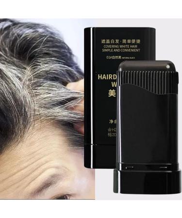Gray Hair Cover Up - Temporary Hair Dye Comb for Instant Coverage | Waterproof Natural Formula with Easy Glide Wand for Men Women Receding Hairline Beard Roots s Salon Home Use Black - Buy Online on GoSupps.com